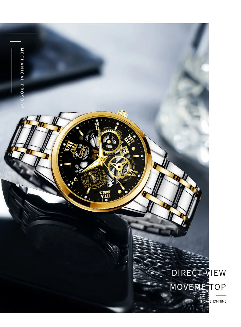 OPK8135 Men's Watch, Steel Band with Night Glow Waterproof