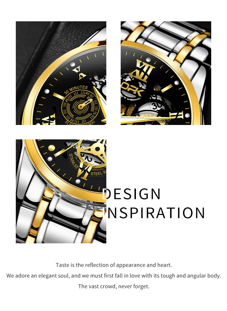 OPK8135 Men's Watch, Steel Band with Night Glow Waterproof