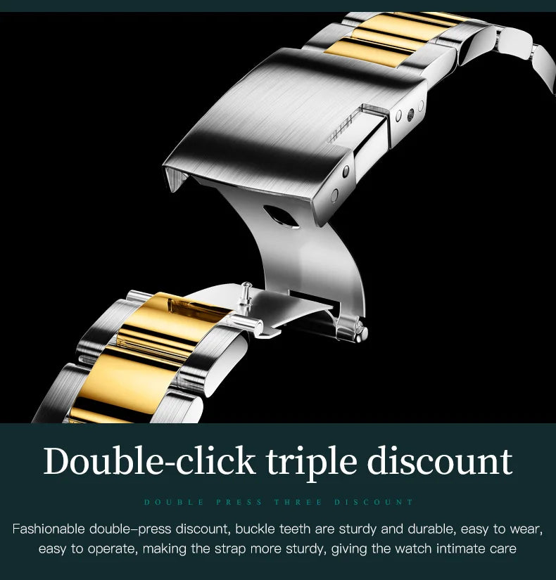 OLEVS 2870 Luxury Waterproof Stainless Steel Quartz Watch for Men Timer Calendar Luminous Mens Wristwatches Relojes Para Hombre