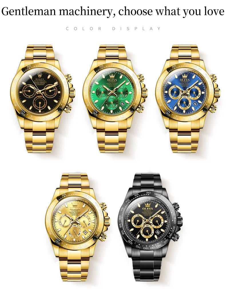 OLEVS 6638 Men's Automatic Mechanical Watch Waterproof Luminous Stainless Steel Strap Men's Mechanical Watch Fashion Luxury