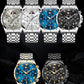 OLEVS 3653 Mens Watch Quartz Watch Multifunctional Chronograph Watch For Men 30M Waterproof Luminous Moon Phase Box Original