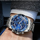 OLEVS  2926  Watches For Men New Fashion Brand Luxury Quartz Watch  Three Small Dial Stainless steel Waterproof   Chronograph