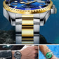OLEVS Top Original Men Quartz Watch Green Waterproof Watch for Men Stainless Steel Quartz Men Luxury Watch Luminous Wristwatch