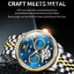 OLEVS 7016 Moon Phase Mens Watch Stainless Steel Diamond Bezel Hollowed Multifunctional Automatic Mechanical Wristwatch for Man
