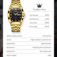 OLEVS Men's Watches Luxury Tonneau Original Top Brand Quartz Watch for Men Waterproof Luminous Week Date Male Wristwatch