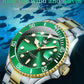 OLEVS Top Original Men Quartz Watch Green Waterproof Watch for Men Stainless Steel Quartz Men Luxury Watch Luminous Wristwatch