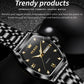 OLEVS Men's Watches Luxury Tonneau Original Top Brand Quartz Watch for Men Waterproof Luminous Week Date Male Wristwatch