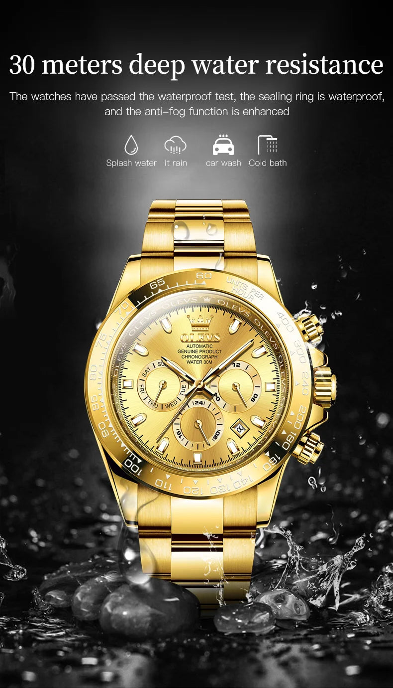 OLEVS 6638 Men's Automatic Mechanical Watch Waterproof Luminous Stainless Steel Strap Men's Mechanical Watch Fashion Luxury