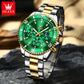 OLEVS 2870 Chronograph Quartz Business Men Watch Fashion Moon Phase Waterproof Watch For Men Stainless Steel Original Wristwatch