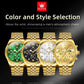 OLEVS Brand Luxury Original Men's Watches Waterproof Moon Phase Quartz Watch Luminous Gold Stainless Steel Strap Male Wristwatch