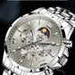 OLEVS 3653 Mens Watch Quartz Watch Multifunctional Chronograph Watch For Men 30M Waterproof Luminous Moon Phase Box Original