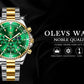 OLEVS 2870 Luxury Golden Watch for Men Fashion Business Waterproof Male Wristwatch Original Brand Moon Phase Quartz Men's Watch