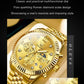 OLEVS Brand Luxury Original Men's Watches Waterproof Moon Phase Quartz Watch Luminous Gold Stainless Steel Strap Male Wristwatch