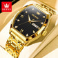OLEVS Men's Watches Luxury Tonneau Original Top Brand Quartz Watch for Men Waterproof Luminous Week Date Male Wristwatch