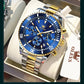 OLEVS 2870 Luxury Waterproof Stainless Steel Quartz Watch for Men Timer Calendar Luminous Mens Wristwatches Relojes Para Hombre