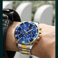 OLEVS Moon Phase Men's Watches Original Waterproof Luxury Quartz Watch Stainless Steel Chronograph Date Rota Dial Wristwatch