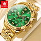 OLEVS Brand Luxury Original Men's Watches Waterproof Moon Phase Quartz Watch Luminous Gold Stainless Steel Strap Male Wristwatch