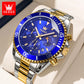 OLEVS 2870 Chronograph Quartz Business Men Watch Fashion Moon Phase Waterproof Watch For Men Stainless Steel Original Wristwatch