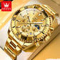 OLEVS 2870 Men Watch 42.5mm Big Dial Chronograph Moon Phase Waterproof Sports Watches Original Fashion Quartz Watch for Men 2025
