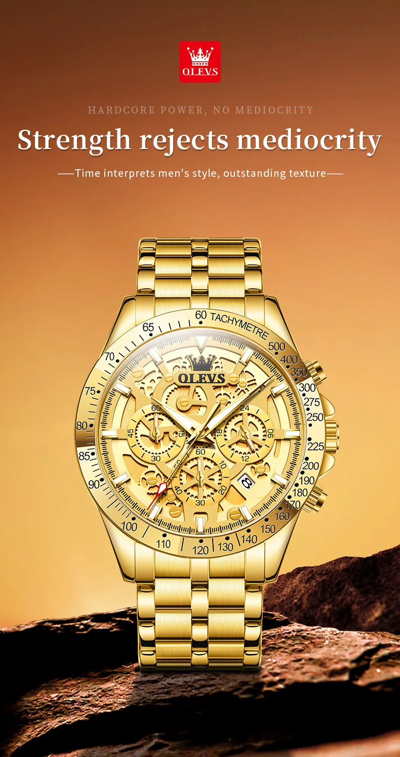 OLEVS 9913  Men's Watches Original Quartz Watches For Men Waterproof Luminous Chronograph Date 24 Hours Watches Luxury Men