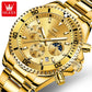 OLEVS 2870 Men Watch 42.5mm Big Dial Chronograph Moon Phase Waterproof Sports Watches Original Fashion Quartz Watch for Men 2025