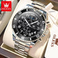 OLEVS  2926  Watches For Men New Fashion Brand Luxury Quartz Watch  Three Small Dial Stainless steel Waterproof   Chronograph