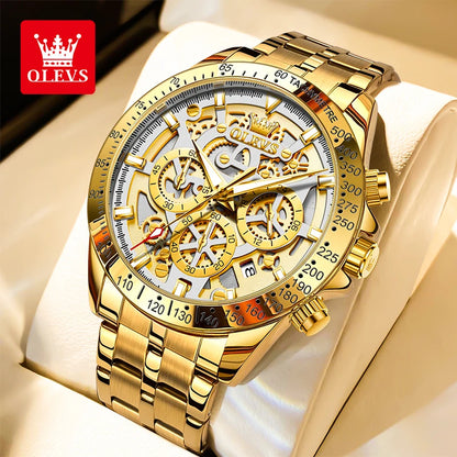 OLEVS 9913  Men's Watches Original Quartz Watches For Men Waterproof Luminous Chronograph Date 24 Hours Watches Luxury Men