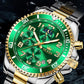 OLEVS  2926  Watches For Men New Fashion Brand Luxury Quartz Watch  Three Small Dial Stainless steel Waterproof   Chronograph