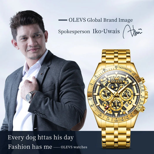 OLEVS 9913  Men's Watches Original Quartz Watches For Men Waterproof Luminous Chronograph Date 24 Hours Watches Luxury Men