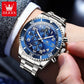 OLEVS  2926  Watches For Men New Fashion Brand Luxury Quartz Watch  Three Small Dial Stainless steel Waterproof   Chronograph