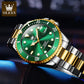 OLEVS 6650 Men Watch Classic Original Automatic Mechanical Watch For Man Zircon Scale  Waterproof Luminous Stainless Steel Reloj