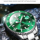 OLEVS Top Original Men Quartz Watch Green Waterproof Watch for Men Stainless Steel Quartz Men Luxury Watch Luminous Wristwatch