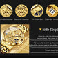 OLEVS Men's Watches Top Brand Luxury Original Waterproof Quartz Watch for Man Gold Skeleton Style 24 Hour Day Night New