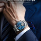 OELVS 6678 Men's Watches Luxury Original Automatic Mechanical Tourbillon Watch for Man Waterproof Luminous Date Week Moon Phase