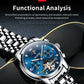 OELVS 6678 Men's Watches Luxury Original Automatic Mechanical Tourbillon Watch for Man Waterproof Luminous Date Week Moon Phase