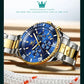 OLEVS Men Watch Stainless Steel Waterproof Luiminous Business Fashion Luxury Men's Watch Date Moon Phase Quartz Watches For Men