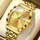 OLEVS Men's Watches Luxury Tonneau Original Top Brand Quartz Watch for Men Waterproof Luminous Week Date Male Wristwatch