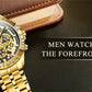 OLEVS Men's Watches Gold Luxury Hollow Out Style Original Quartz Watch for Man Waterproof Luminous Chronograph Date 24 Hours
