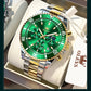 OLEVS 2870 Chronograph Quartz Business Men Watch Fashion Moon Phase Waterproof Watch For Men Stainless Steel Original Wristwatch