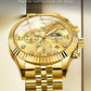 OLEVS Brand Luxury Original Men's Watches Waterproof Moon Phase Quartz Watch Luminous Gold Stainless Steel Strap Male Wristwatch