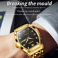OLEVS Men's Watches Luxury Tonneau Original Top Brand Quartz Watch for Men Waterproof Luminous Week Date Male Wristwatch