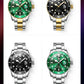 OLEVS 6650 Men Watch Classic Original Automatic Mechanical Watch For Man Zircon Scale  Waterproof Luminous Stainless Steel Reloj