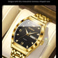 OLEVS Men's Watches Luxury Tonneau Original Top Brand Quartz Watch for Men Waterproof Luminous Week Date Male Wristwatch