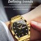 OLEVS Men's Watches Luxury Tonneau Original Top Brand Quartz Watch for Men Waterproof Luminous Week Date Male Wristwatch