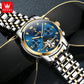 OELVS 6678 Men's Watches Luxury Original Automatic Mechanical Tourbillon Watch for Man Waterproof Luminous Date Week Moon Phase