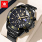 OLEVS 2870 Chronograph Quartz Business Men Watch Fashion Moon Phase Waterproof Watch For Men Stainless Steel Original Wristwatch