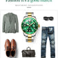 OLEVS Top Original Men Quartz Watch Green Waterproof Watch for Men Stainless Steel Quartz Men Luxury Watch Luminous Wristwatch