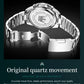 OLEVS Moon Phase Men's Watches Original Waterproof Luxury Quartz Watch Stainless Steel Chronograph Date Rota Dial Wristwatch