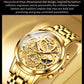OLEVS Men's Watches Top Brand Luxury Original Waterproof Quartz Watch for Man Gold Skeleton Style 24 Hour Day Night New
