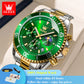 OLEVS 2870 Chronograph Quartz Business Men Watch Fashion Moon Phase Waterproof Watch For Men Stainless Steel Original Wristwatch